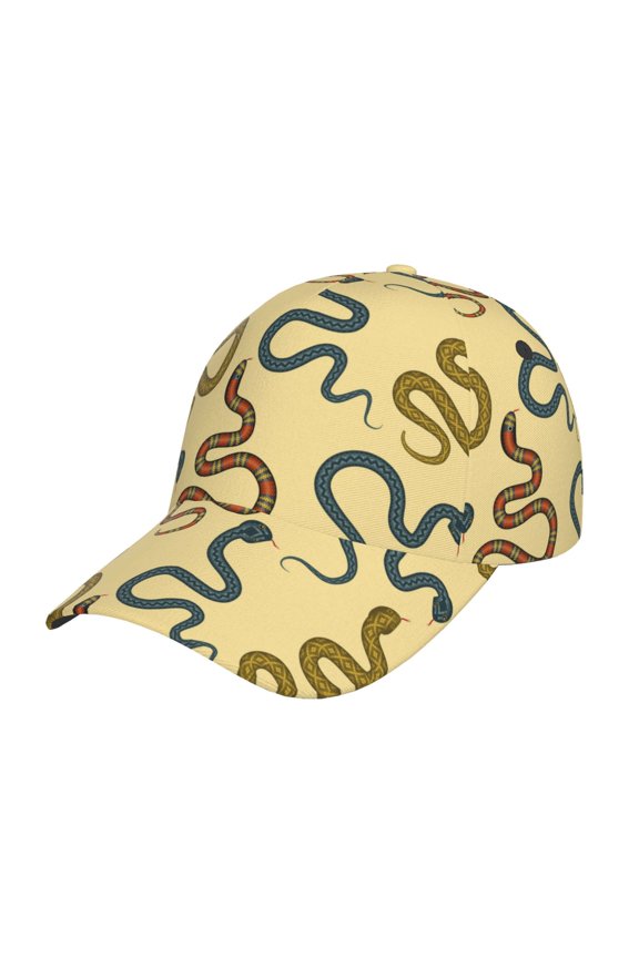 Various Snake Pattern Mens Baseball Cap Adjustable Curved Brim Hat, Soft Cotton Sports Cap for Outdoor, Casual, and Everyday Wear, Comfortable & Breathable