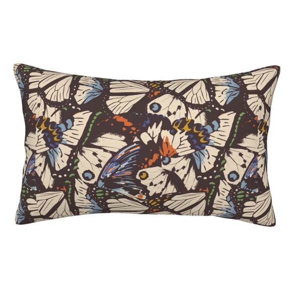 Rateoe Vector Butterflies Pattern Decorative Pillow Case,Throw Pillow Covers,Plush Pillow Cover,Soft Pillow Case,Velvet Pillow Case-16"x24"