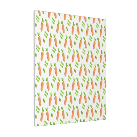 Rateoe Vegan Fruit Carrot Pattern Decorative Picture – Unique Modern Wall Art, Ready-to-Hang Canvas Print for Home (Vertical)