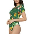 thumbnail image 1 of Rateoe Vegan Printed Women Rash Guard Short Sleeve,Tummy control Swimsuit Surfing Swimsuit Bathing Suit Short-sleeved Onesie UPF 50+, 1 of 6