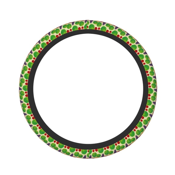 Rateoe Vegetable Pattern Elastic Stretch Steering Wheel Cover, Universal 15 inch, Microfiber Breathable , Anti-Slip, Odorless, Easy Carry