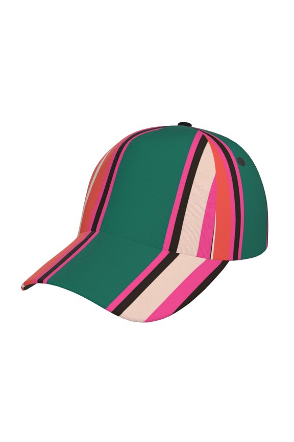 Vertical Stripes Pattern Baseball Cap Outdoor Cap Mountain Dad Hat - Unstructured Soft Cotton Cap-Adjustable UV Protection Cap