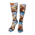 thumbnail image 1 of Rateoe Vibrant Field Of Blossoms print Women's Men's Novelty 20in Crew Socks Cotton Socks Knee High Socks for Walking,Running,Nurses,Pregnancy-One Size, 1 of 8