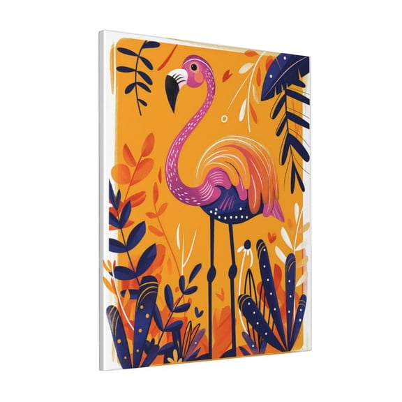 Rateoe Vibrant Flamingo Illustration Pattern Decorative Picture – Unique Modern Wall Art, Ready-to-Hang Canvas Print for Home (Vertical)