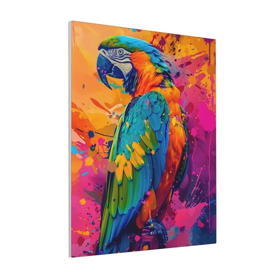 Rateoe Vibrant Parrot Splash Art Pattern Decorative Picture – Unique Modern Wall Art, Ready-to-Hang Canvas Print for Home (Vertical)