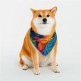 thumbnail image 1 of Rateoe Vibrant Rainbow Parrot Fantasy Print Pet Scarf for Dogs and Cats – Stylish Reflective Design, Breathable & Durable Pet Bandana with Quick-Release Buckle-Large, 1 of 5