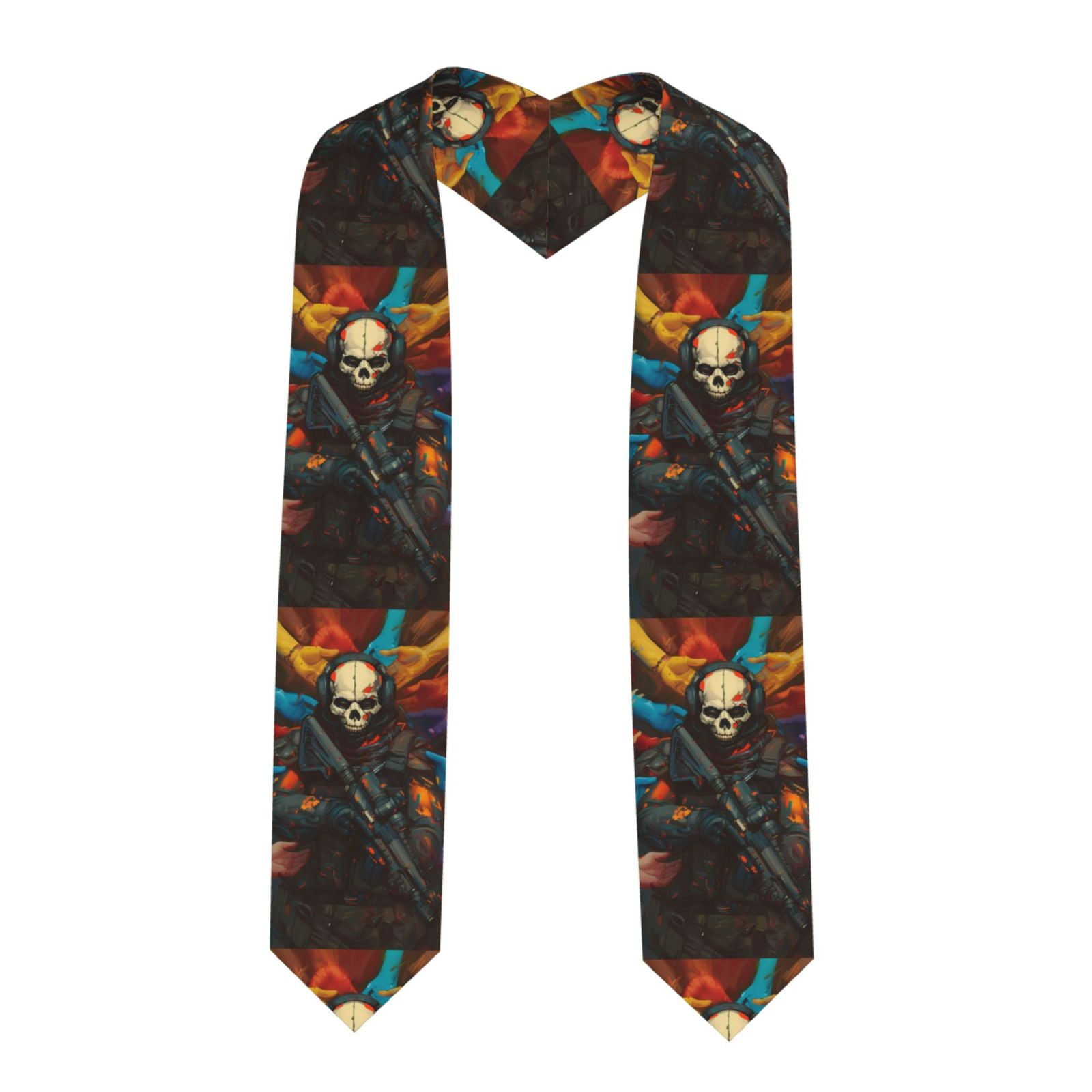 Rateoe Vibrant Skull Soldier Pattern Graduation Shawl Stole – Elegant ...