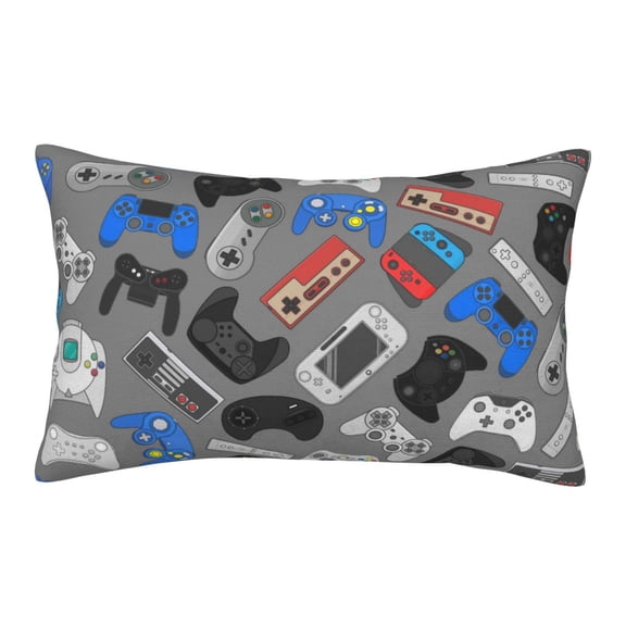 Rateoe Video Game Pattern Pillow Covers with Invisible Zipper(Pillows are not Included) Standard Pillowcases-16"x24"
