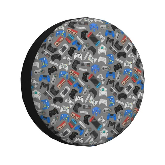 Rateoe Video Game Pattern Tire Cover Wheel Protectors Weatherproof Wheel Covers Universal Fit for Trailer Rv SUV Truck Camper Travel Trailers Accessories-17 inch