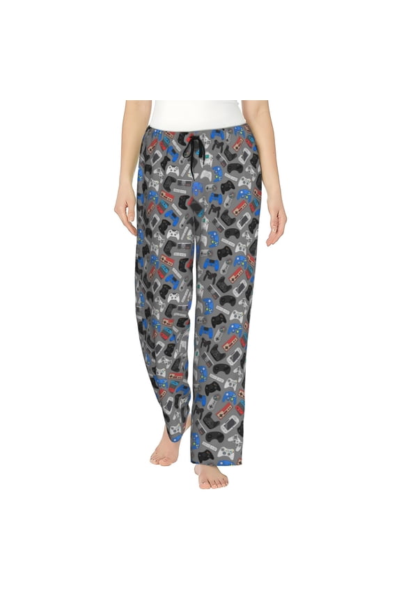 Video Game Pattern Women’s Ultra-Soft Comfy Pajama Lounge Pants Sleepwear,Comfortable Lounge Wear,lightweight Pajamas, Casual Home Wear-Small