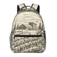 thumbnail image 1 of Rateoe Vineyard Landscape Pattern Casual Backpack for School, Work, Travel – Adjustable Straps, Multiple Compartments – Ergonomic Design, Fits Laptops and Tablets, 1 of 5