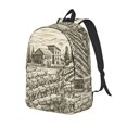 thumbnail image 1 of Rateoe Vineyard Landscape Pattern Durable Canvas Backpack for Men & Women – Stylish & Lightweight – Adjustable Straps, Multiple Pockets – Fits 15-17 Inch LaptopsSmall, 1 of 5