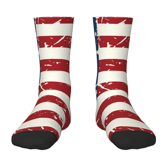 Rateoe Vintage American Flag Pattern Children's Socks, Socks Gifts ,kids Crew Soft Cotton Socks , Moisture-Wicking, Durable, Ideal for Daily Wear & Sports