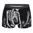 thumbnail image 1 of Rateoe Vintage Black white Plant skull Mens Boxer Briefs Poly Spandex Performance Boxer Briefs Underwear Hem Boxer Briefs - Large, 1 of 8
