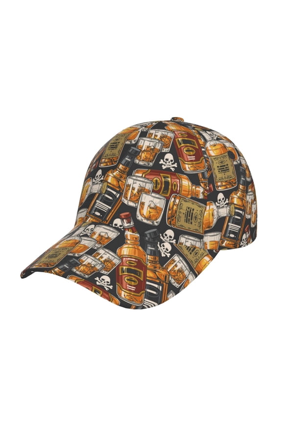 Vintage Bottles Pattern Baseball Cap Outdoor Cap Mountain Dad Hat - Unstructured Soft Cotton Cap-Adjustable UV Protection Cap