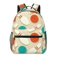 thumbnail image 1 of Rateoe Vintage Bowling Pattern Casual Backpack for School, Work, Travel – Adjustable Straps, Multiple Compartments – Ergonomic Design, Fits Laptops and Tablets, 1 of 5