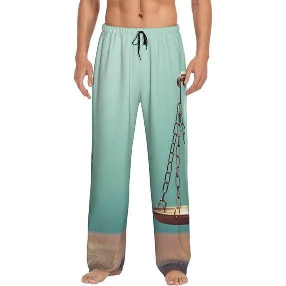 Rateoe Vintage Brass Balance Scale Pattern Men’s Ultra-Soft Comfy Pajama Lounge Pants Sleepwear,Comfortable Lounge Wear,lightweight Pajamas, Casual Home Wear-X-Large