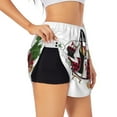 thumbnail image 1 of Rateoe Vintage Buffalo Plaid Christmas Camper Printed 2 in 1 Women's Workout Shorts for Athletic Gym Running Shorts with Phone Pockets-X-Large, 1 of 7