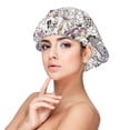 thumbnail image 1 of Rateoe Vintage Butterflies Pattern Silk Satin Hair Bonnet for Sleeping, Adjustable Sleep Cap Turban for Women , Curly Straight Hair Long Large Braid, 1 of 6