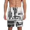 thumbnail image 1 of Rateoe Vintage Cactus Pickup Print Men's Lounge Shorts – Soft & Breathable Pajama Bottoms with Pockets, Elastic Waistband, Lightweight Sleepwear for Nightwear & Loungewear-3X-Large, 1 of 6