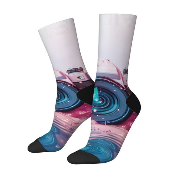 Rateoe Vintage Camera Splash Art for Women Casual Calf Socks - Cute Crew Socks - Thin Soft Above Ankle Socks Size 5-11