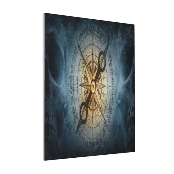 Rateoe Vintage Compass Pattern Decorative Picture – Unique Modern Wall Art, Ready-to-Hang Canvas Print for Home (Vertical)