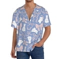 thumbnail image 1 of Rateoe Vintage Easter Pattern Men's Short Sleeve Classic Shirt, Casual Short-Sleeved Shirt, Lightweight Summer Shirt, Cuban Collar Shirt,Button-Front Shirt-3X-Large, 1 of 5