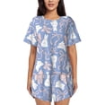 thumbnail image 1 of Rateoe Vintage Easter Pattern Women's Short-Sleeved Pajama Set - 2 Piece Soft and Lightweight Sleepwear Set-4X-Large, 1 of 6