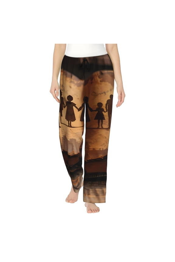 Vintage Family History Book Pattern Women’s Ultra-Soft Comfy Pajama Lounge Pants Sleepwear,Comfortable Lounge Wear,lightweight Pajamas, Casual Home Wear-