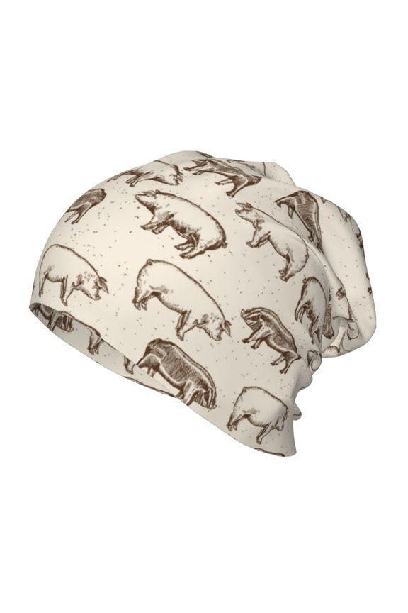 Vintage Farm Pigs Kids Beanie Warm Knit Beanie Hats Boys Girls Winter Hat Soft Slouchy Hats for Kids