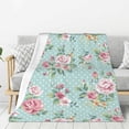 thumbnail image 1 of Rateoe Vintage Floral Pattern Flannel Throw Blanket, Ultra-soft Blanket for Bed, Couch, Car, Hypoallergenic Anti-pilling blanket-60"x50"(Vertical), 1 of 6