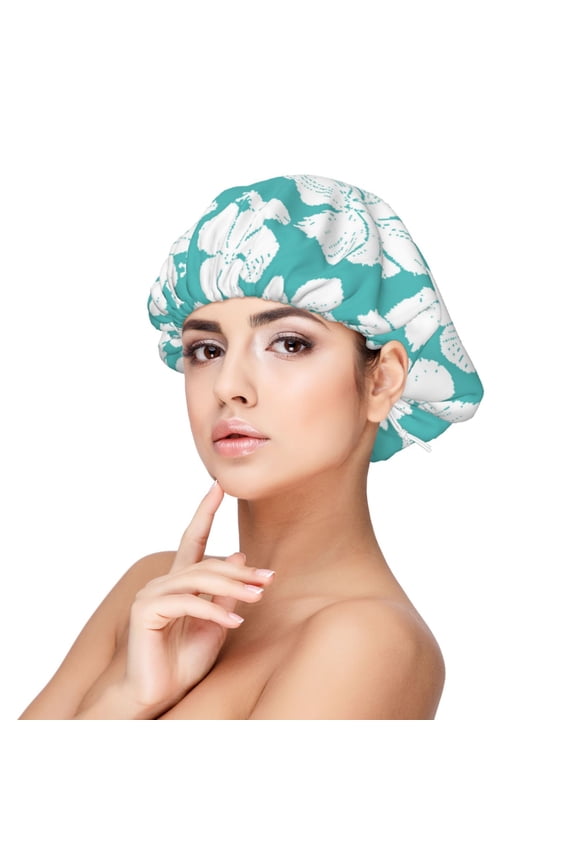 Vintage Floral Pattern Silk Satin Hair Bonnet for Sleeping, Adjustable Sleep Cap Turban for Women , Curly Straight Hair Long Large Braid