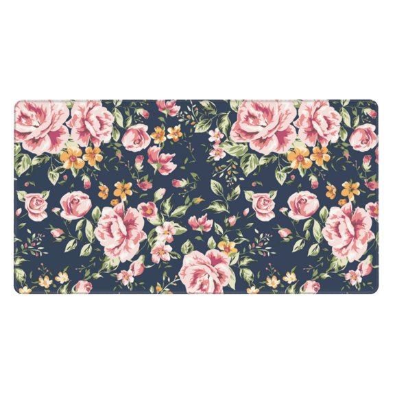 Rateoe Vintage Floral Print Mouse Pad - Extended Large Gaming Mousepad,Non-Slip Stitched Edge,16x29.5 Inch