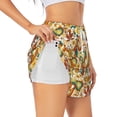 thumbnail image 1 of Rateoe Vintage Floral Printed 2 in 1 Women's Workout Shorts for Athletic Gym Running Shorts with Phone Pockets-Small, 1 of 7