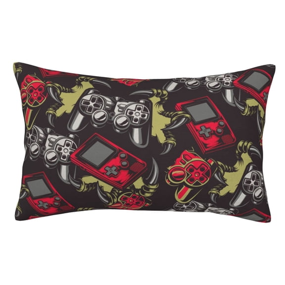 Rateoe Vintage Gaming Pattern Decorative Pillow Case,Throw Pillow Covers,Plush Pillow Cover,Soft Pillow Case,Velvet Pillow Case-14"x20"