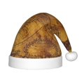 thumbnail image 1 of Rateoe Vintage Map Santa Hat Confortable Christmas Hat for Christmas Party Favors Fit for Kids, 1 of 6