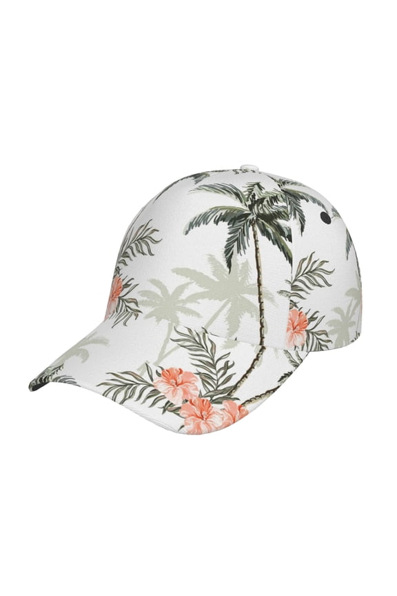 Vintage Palm Trees Pattern Baseball Cap Outdoor Cap Mountain Dad Hat - Unstructured Soft Cotton Cap-Adjustable UV Protection Cap