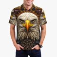 thumbnail image 1 of Rateoe Vintage Pattern Bald Eagle Pattern Men's Short Sleeve Polo Shirts, Golf Polo Shirts Short Sleeve Performance Moisture Wicking Dry-3X-Large, 1 of 6