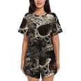 thumbnail image 1 of Rateoe Vintage Pattern Flower Skull Pattern Women's Short-Sleeved Pajama Set - 2 Piece Soft and Lightweight Sleepwear Set-Small, 1 of 7