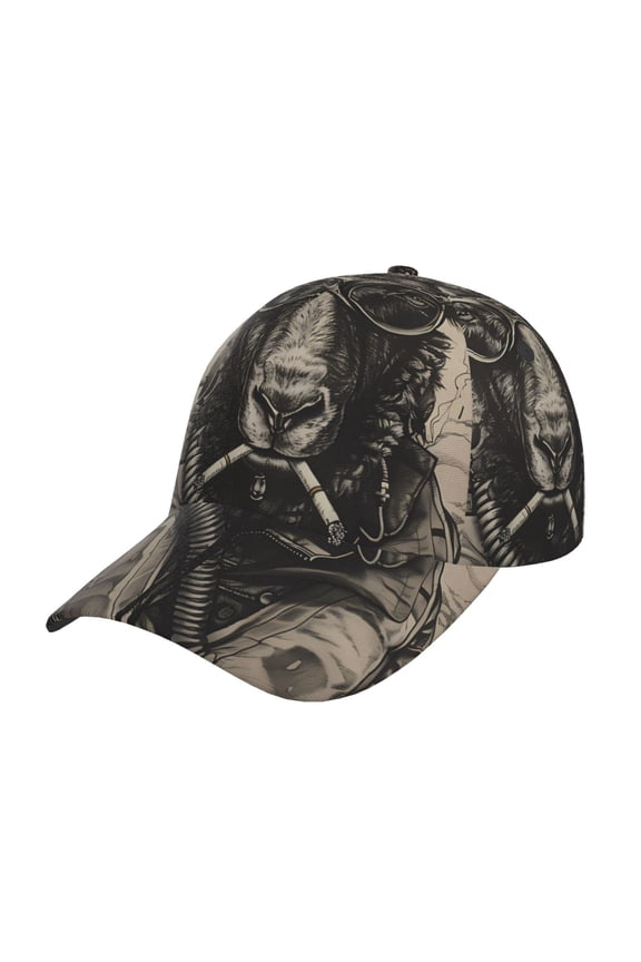 Vintage Ram Pilot Pattern Mens Baseball Cap Adjustable Curved Brim Hat, Soft Cotton Sports Cap for Outdoor, Casual, and Everyday Wear, Comfortable & Breathable