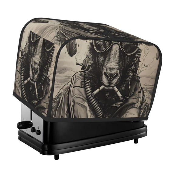 Rateoe Vintage Ram Pilot Pattern Toaster Covers 2 Slice Wide Slot,Bread Machine Cover,Bread Dust Cover & Fingerprint Protection,Appliance Covers