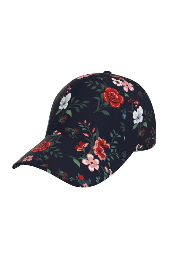 Vintage Rose Pattern Baseball Cap Outdoor Cap Mountain Dad Hat - Unstructured Soft Cotton Cap-Adjustable UV Protection Cap