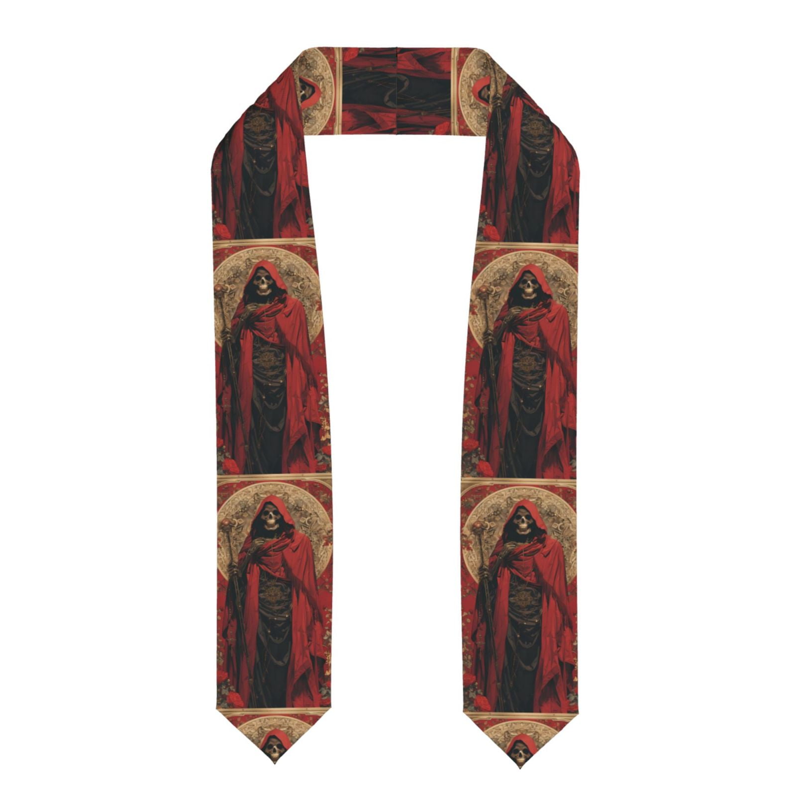 Rateoe Vintage Rose Scepter Skull Pattern Graduation Shawl Stole ...