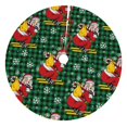 thumbnail image 1 of Rateoe Vintage Santa Skiing Green Plaid Print Christmas Tree Skirt 36" for Xmas Holiday New Year Party Circle Tree Mat Ornaments Decoration, 1 of 7