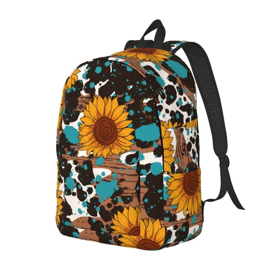 Rateoe Vintage Sunflowes Pattern Durable Canvas Backpack for Men & Women – Stylish & Lightweight – Adjustable Straps, Multiple Pockets – Fits 15-17 Inch LaptopsSmall