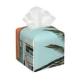thumbnail image 1 of Rateoe Vintage Surf Van Beach Pattern Tissue Box Cover, Modern Square Decorative Leather Facial Paper Case Organizer Holder Dispenser 5X5X5'', 1 of 7
