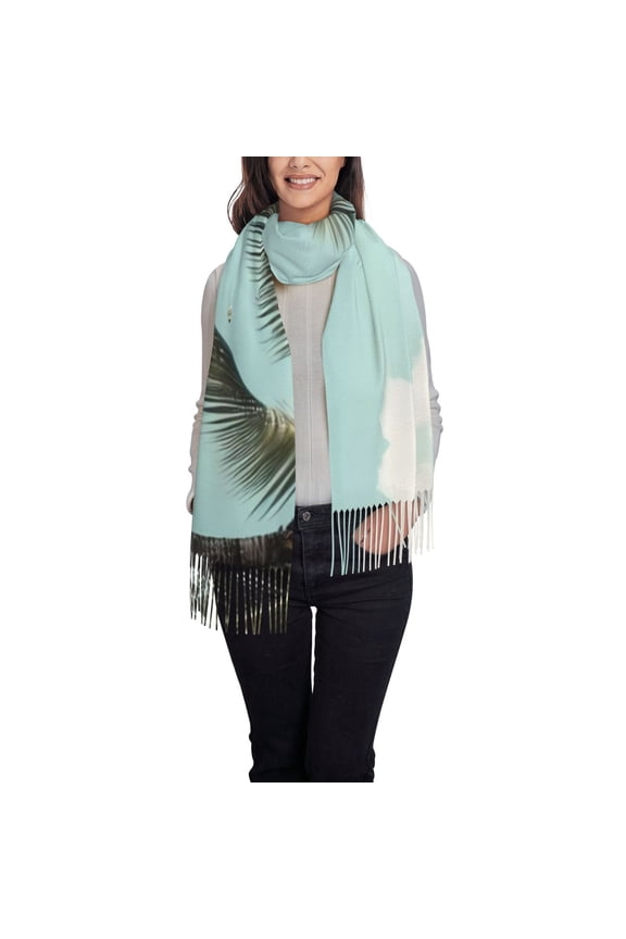 Vintage Surf Van Beach Women's Traditional Scarf Wrap Tassel Shawl Fringes Neck Head Shawl Retro Scarf