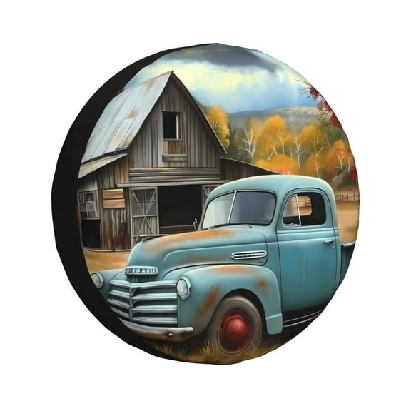 Rateoe Vintage Truck Farm Scene Pattern Tire Cover Wheel Protectors Weatherproof Wheel Covers Universal Fit for Trailer Rv SUV Truck Camper Travel Trailers Accessories-
