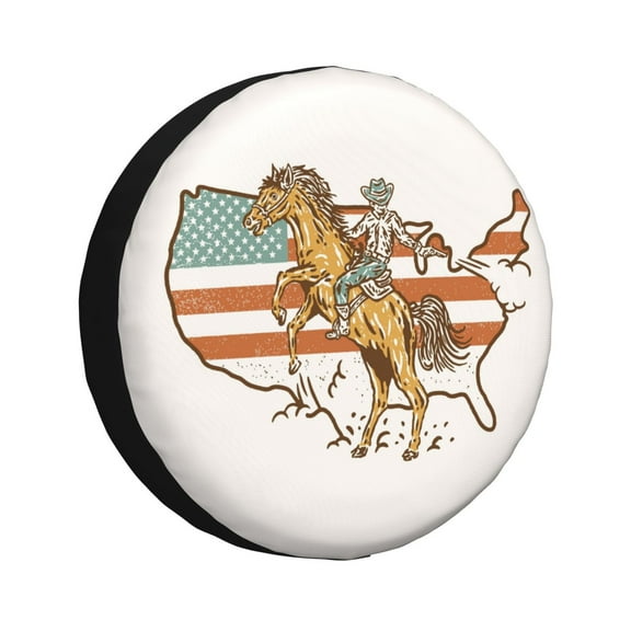 Rateoe Vintage Wild West Cowboy Pattern Tire Cover Wheel Protectors Weatherproof Wheel Covers Universal Fit for Trailer Rv SUV Truck Camper Travel Trailers Accessories-14 inch