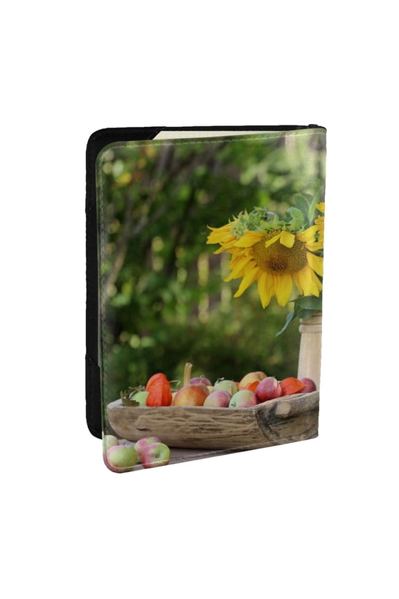 Vintage Wooden Bucket Pattern Passport Holder Wallet Leather Mulit-purpose Travel Wallet Credit Cards Case ,Passport Cover for Women Men-6.5 in